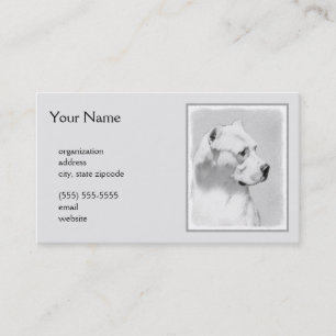 Dogo Argentino Painting - Original Dog Art Business Card