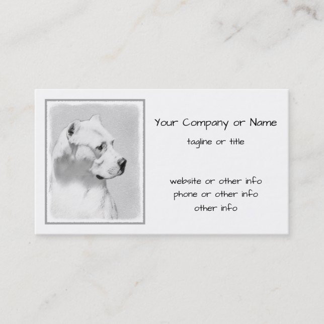 Dogo Argentino Painting - Original Dog Art Business Card (Front)