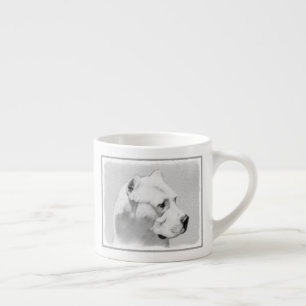 Dogo Argentino Painting - Original Dog Art Espresso Cup