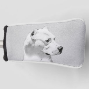 Dogo Argentino Painting - Original Dog Art Golf Head Cover