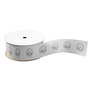 Dogo Argentino Painting - Original Dog Art Grosgrain Ribbon