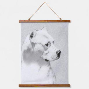 Dogo Argentino Painting - Original Dog Art Hanging Tapestry