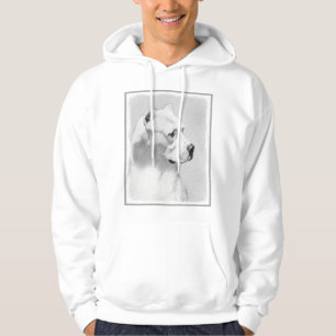 Dogo Argentino Painting - Original Dog Art Hoodie