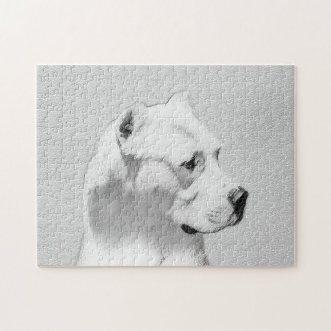 Dogo Argentino Painting - Original Dog Art Jigsaw Puzzle (Horizontal)