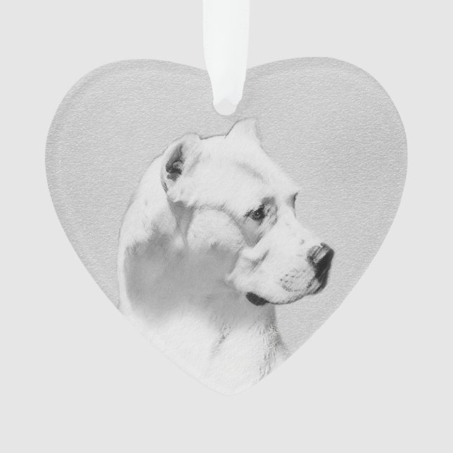 Dogo Argentino Painting - Original Dog Art Ornament (Front)