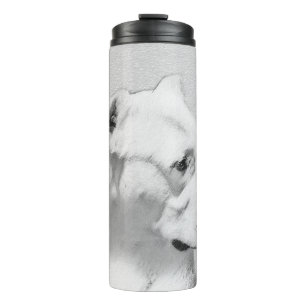 Dogo Argentino Painting - Original Dog Art Thermal Tumbler