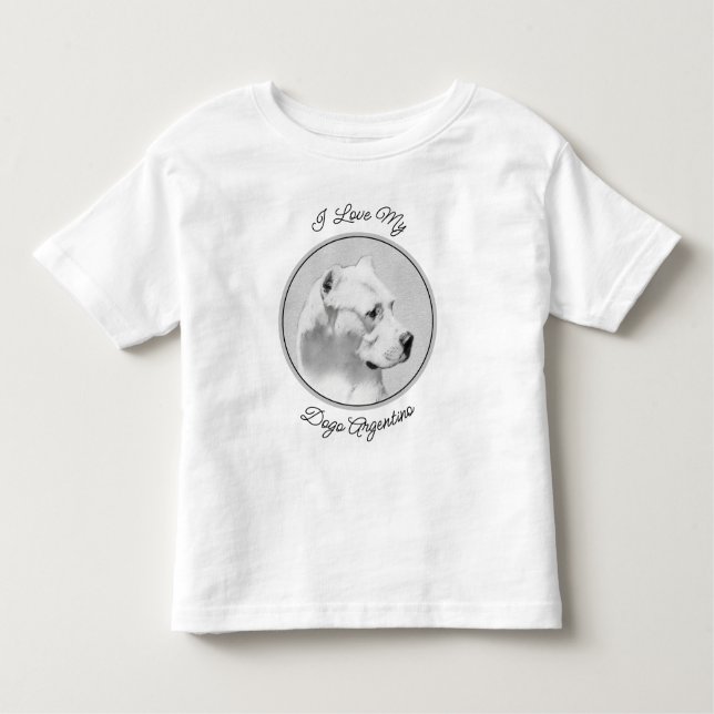 Dogo Argentino Painting - Original Dog Art Toddler T-Shirt (Front)