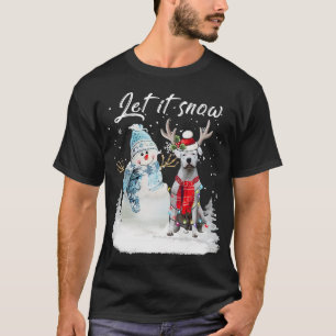 Dogo Argentino Santa Dog Christmas Snowman Xmas T-Shirt