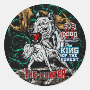 DOGO ARGENTINO - The Hunter - King of Forest Classic Round Sticker