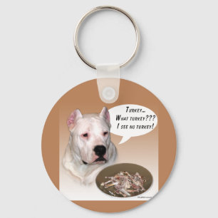 Dogo Argentino Turkey Key Ring