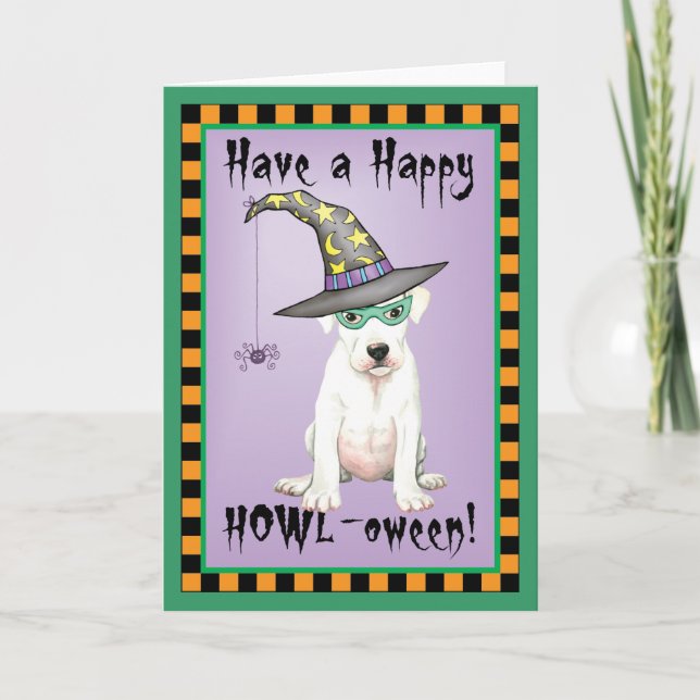 Dogo Argentino Witch Card (Front)