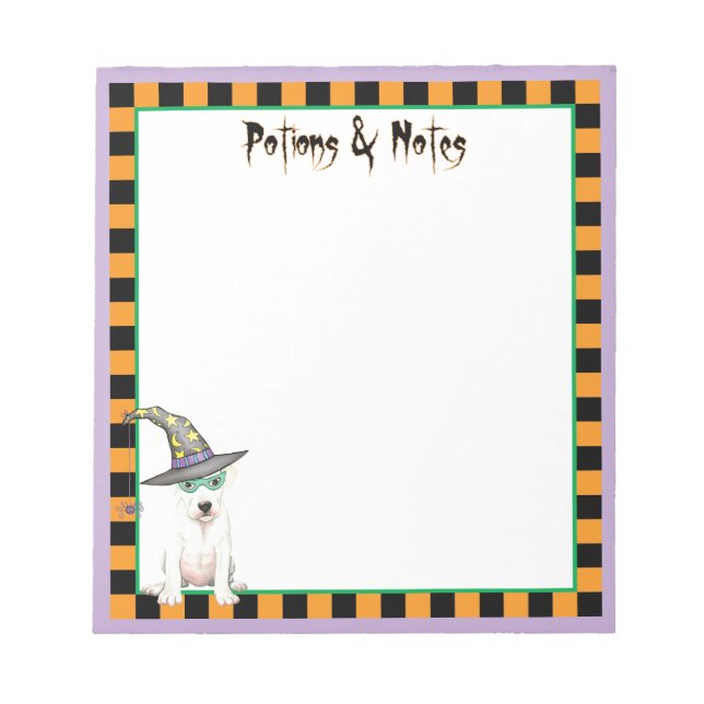 Dogo Argentino Witch Notepad (Front)