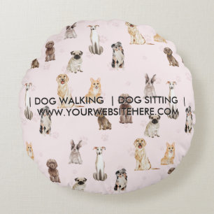 DogPuppy watercolor dogs gift for mum Round Cushion