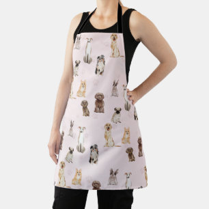 DogPuppy watercolor dogs multiple Apron