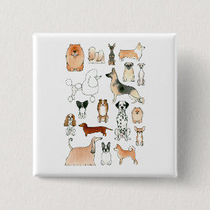 Dogs 15 Cm Square Badge