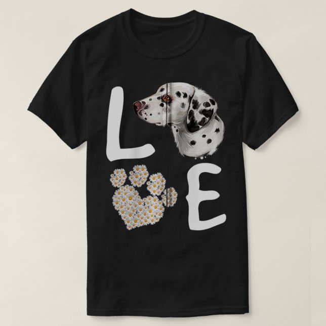 Dogs 365 Love Dalmatian Dog Paw Pet Rescue Zip  T-Shirt (Design Front)