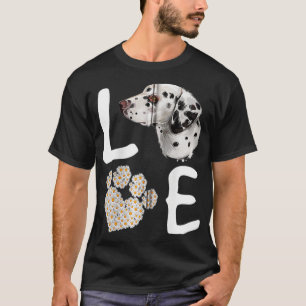 Dogs 365 Love Dalmatian Dog Paw Pet Rescue Zip  T-Shirt