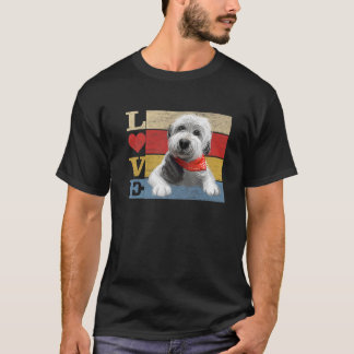 Dogs 365 Retro Love Old English Sheepdog Dog Vinta T-Shirt