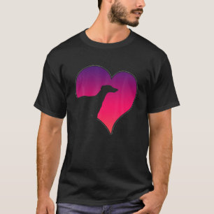 Dogs 365 Whippet Dog Pink Heart Love Gift For Wome T-Shirt