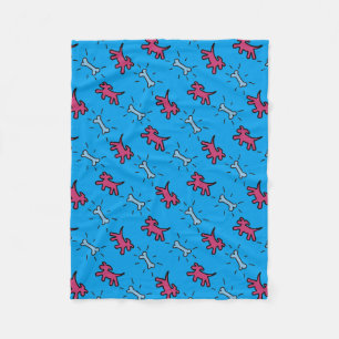 Dogs and Bones Graffiti style Blue Blanket 2