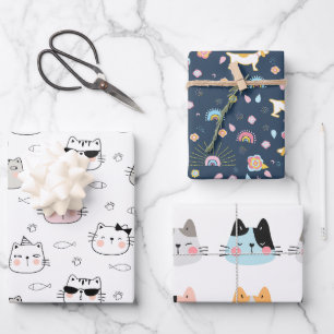 Dogs and cats design for children. wrapping paper sheet