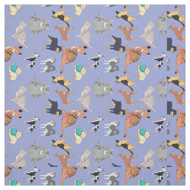 Dogs And Cats Fabric (Swatch)