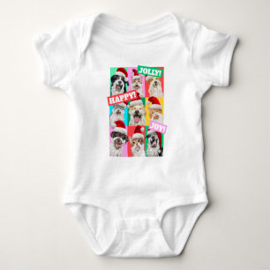 Dogs and Cats with Santa Beard Baby Bodysuit