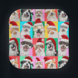 Dogs and Cats with Santa Beard Paper Plate<br><div class="desc">Merry Cuteness! | Avanti,  the Global Humour Brand™ has been entertaining the world with its Feel Good Funny greeting cards for over 40 years. Our characters live life to the fullest and celebrate the humour in everyday life.</div>