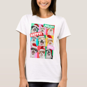 Dogs and Cats with Santa Beard T-Shirt
