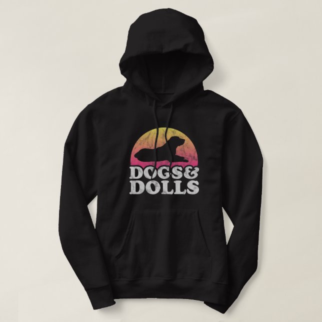 Dogs and Dolls Mens or Womens Dog and Doll Hoodie (Design Front)