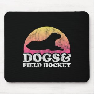 Dogs And Field Hockey Men's Or Women's Dog Mouse Pad