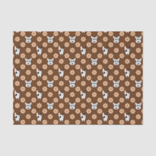 Dogs and Flowers Brown Tissue Paper