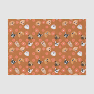 Dogs and Flowers Rust Tissue Paper
