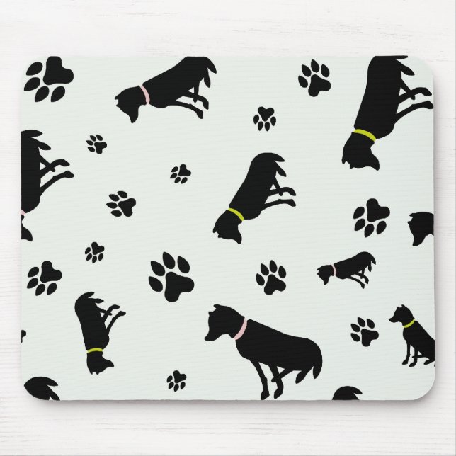 dogs and footprints mousepad (Front)