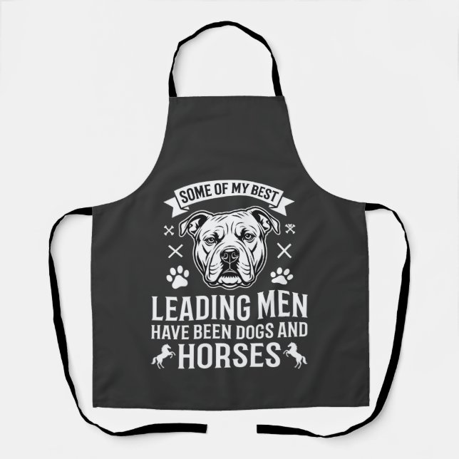 Dogs And Horses Leading Men Apron (Front)