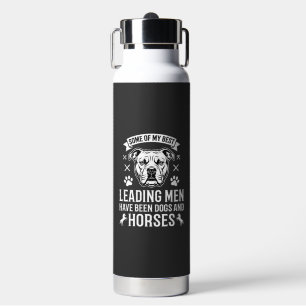 Dogs And Horses Leading Men Water Bottle