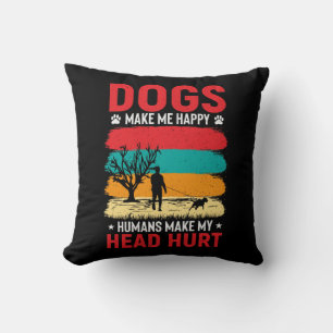 Dogs and Humans Humour Cushion