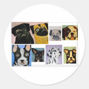 dogs and more classic round sticker