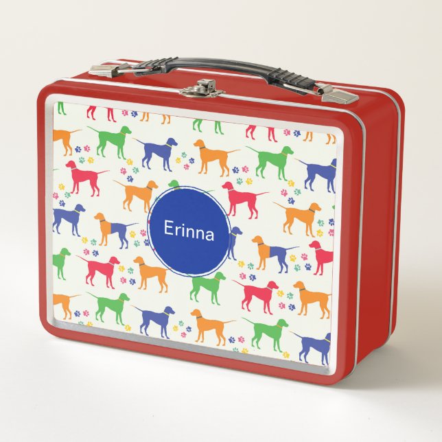 Dogs and Pawprints  Metal Lunch Box (Front)
