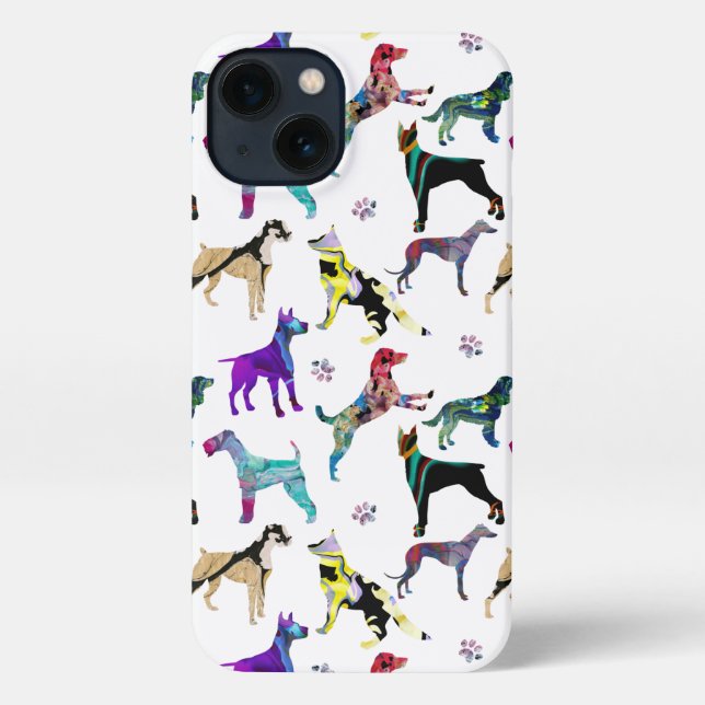 Dogs and Paws iPhone Case (Back)