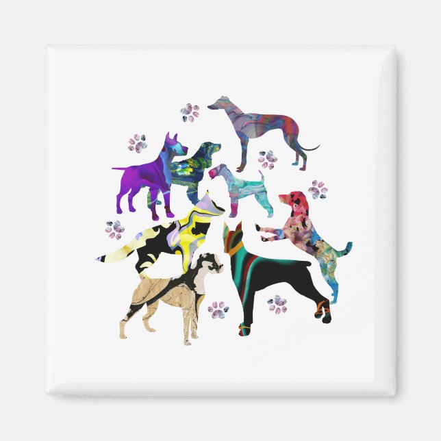 Dogs and Paws Magnet (Front)