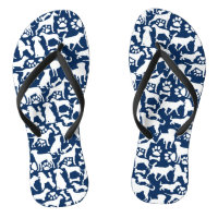 Dogs and paws pattern 02.b DBlue BG