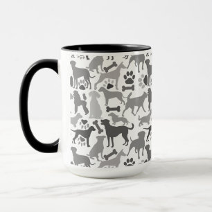 Dogs and paws pattern 03.b White BG Mug