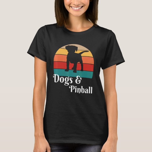 Dogs and Pinball Retro T-Shirt (Front)