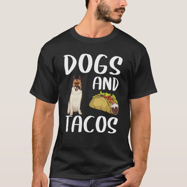 Dogs And Tacos Icelandic Sheepdog Mexican Food T-Shirt (Front)