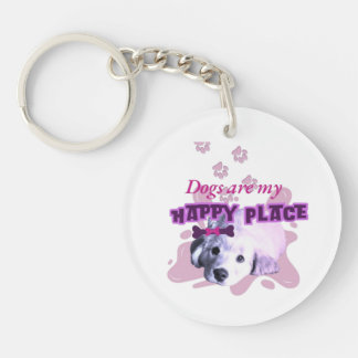 Dogs are a my happy place sticker  key ring