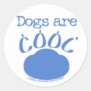 DOGS are Cool Paw Print Classic Round Sticker