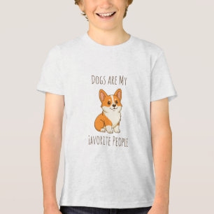 Dogs are my Favorite People Corgi Dog Tri-Blend Shirt