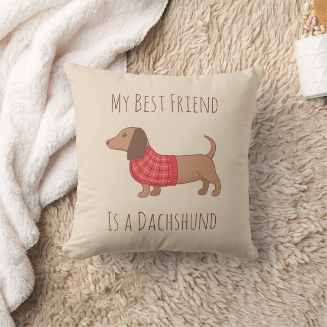 Dogs are my Favourite People Dachshund Sausage Dog Cushion (Blanket)