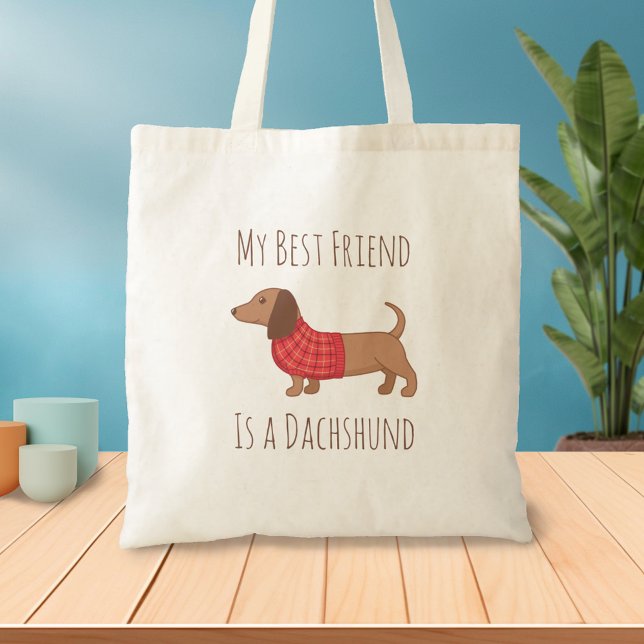 Dogs are my Favourite People Dachshund Wiener Dog Tote Bag (Creator Uploaded)